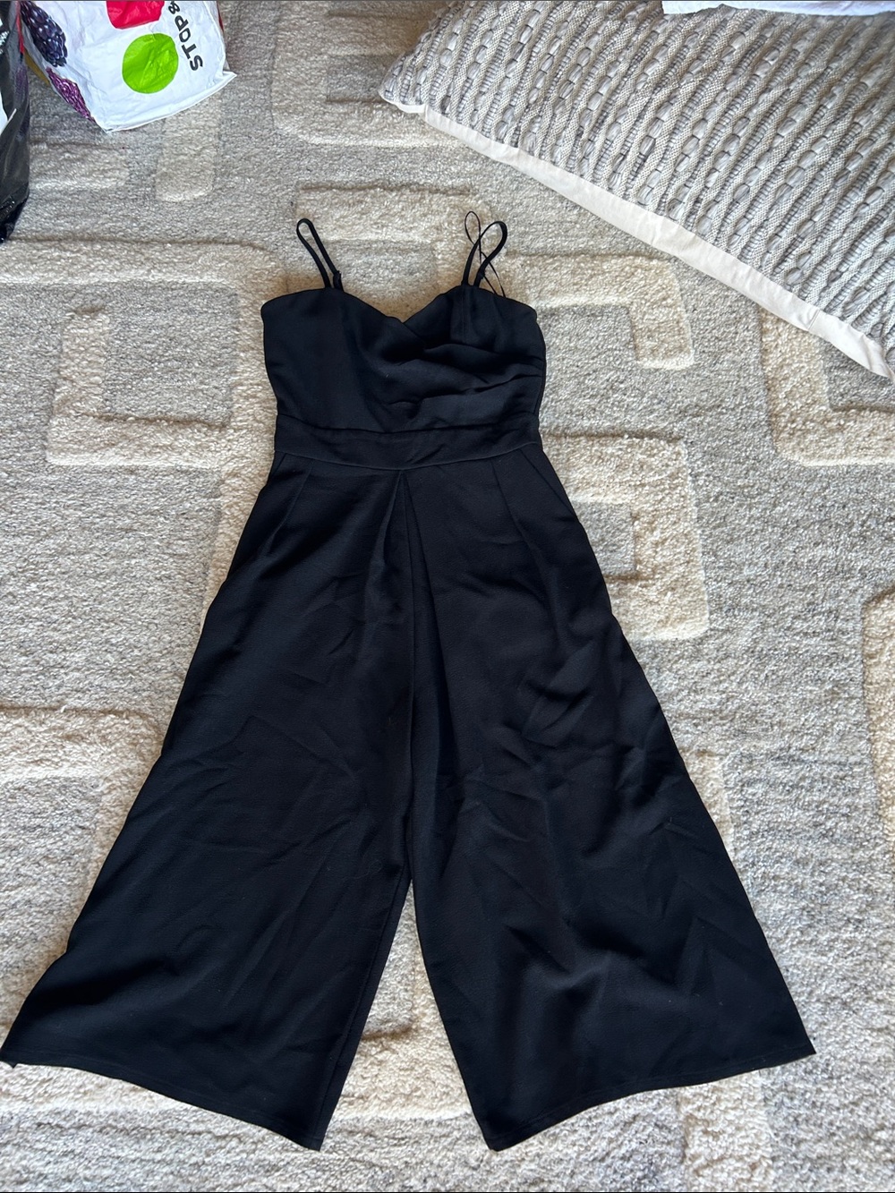 Romeo & Juliet Couture Black Spaghetti-Strap Wide-Leg Jumpsuit